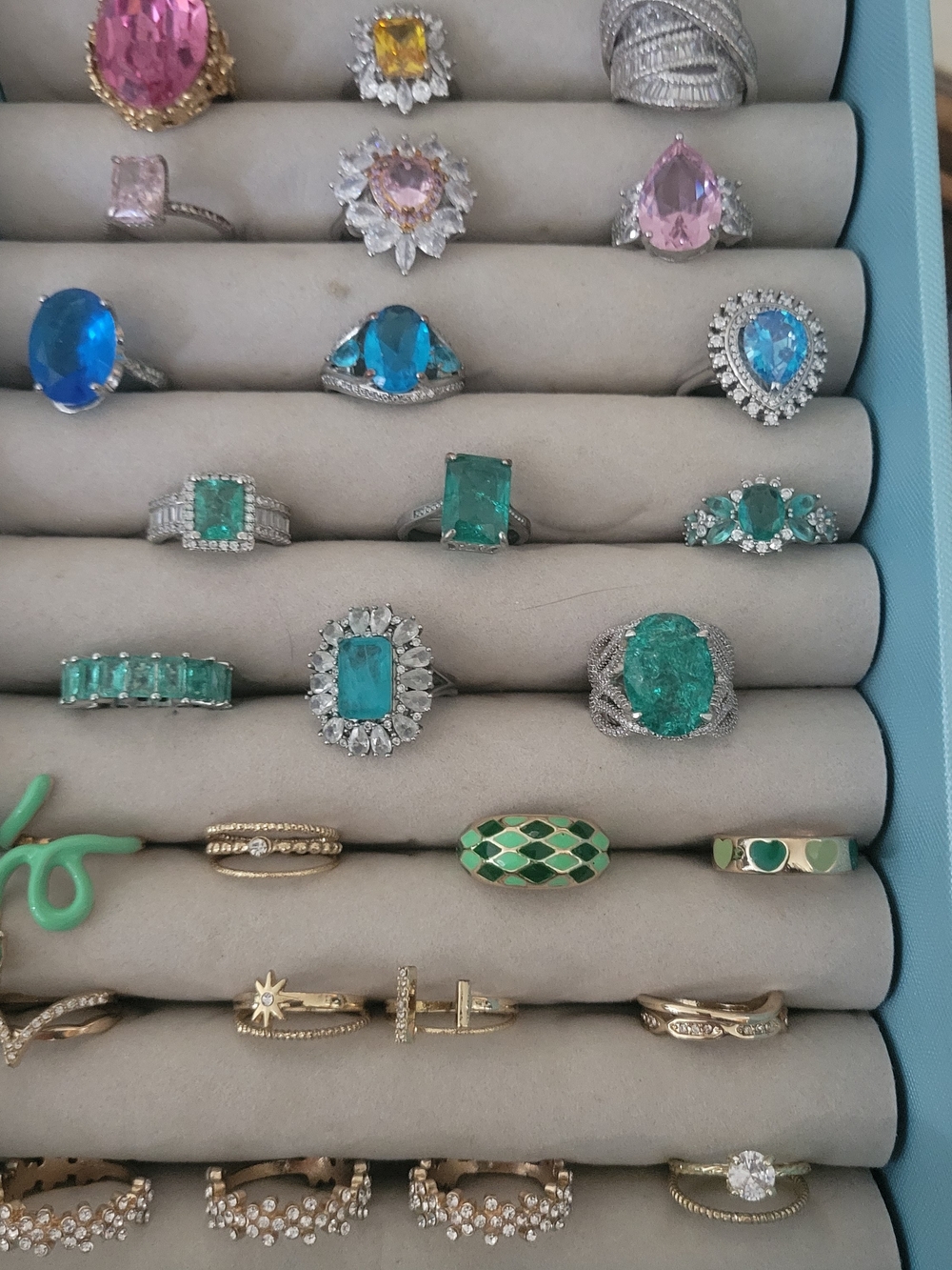Emerald and Green Gemstone Statement Ring - Women Jewelry